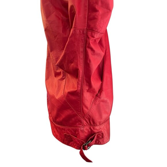 Ladies Medium Red Leather Full Zip Jacket Moto Gino di Giorgio by Comint Vintage - Picture 4 of 11
